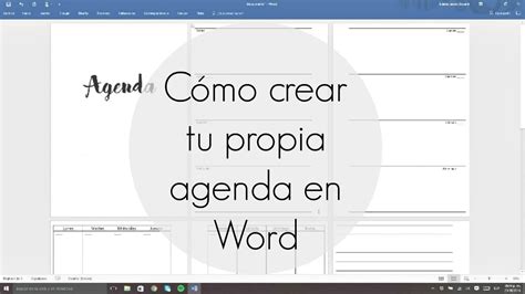 Cómo crear tu propia agenda en Word Julieta Jareda YouTube