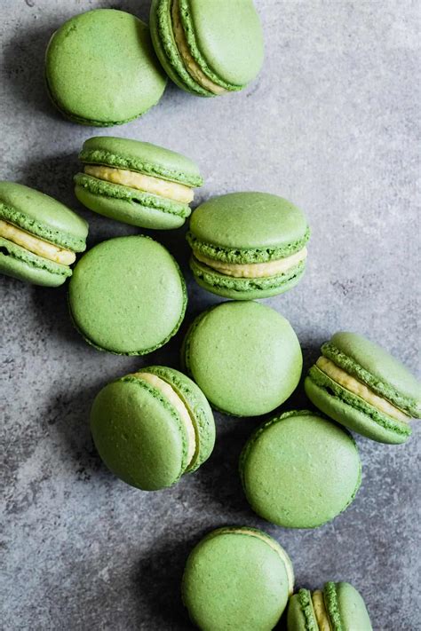 Matcha Macarons With Mango Buttercream Snixy Kitchen