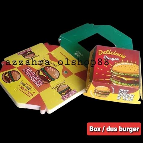 Jual Dus Kemasan Burger Wadah Burger Box Burger Ukuran 10x10x8cm