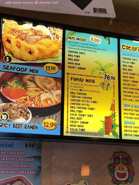 Menu At Oahu Hawaiian Bbq Fresno