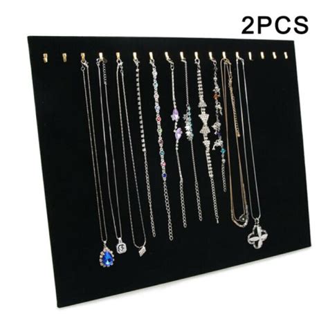 Pcs Black Velvet Necklace Chain Stand Jewellery Holder Shop Displ On Onbuy