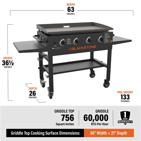 Blackstone 4 Burner 36″ Griddle Cooking Station With Side Shelves Gemsforagame Modern And