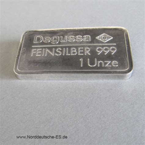 Silberbarren Unze Feinsilber Motivbarren Degussa Nes Edelmetallshop