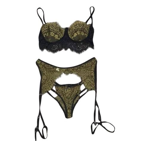 Porte Jarretelle 3 Pc Femmes Dentelle Lingerie Sexy Bretelles Soutien