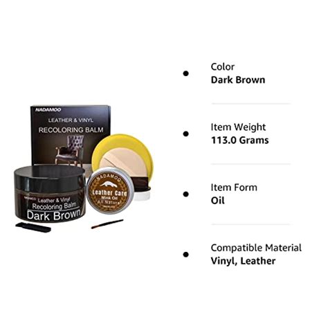 NADAMOO Dark Brown Leather Recoloring Balm With Mink Oil Leather