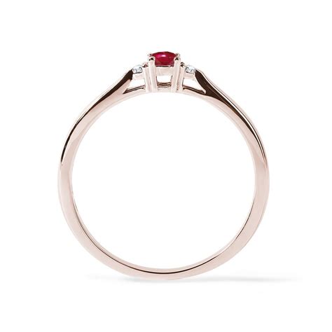 Ruby and Diamond Ring in Rose Gold | KLENOTA