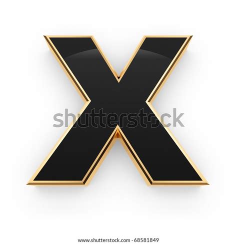 Golden Black Letter X Isolated On Stock Illustration 68581849