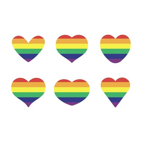 Lgbt Rainbow Flag In Hearts Shape Gay Lesbian Bisexual Trans Queer