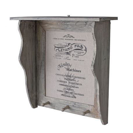 cuier de perete din lemn masiv gri