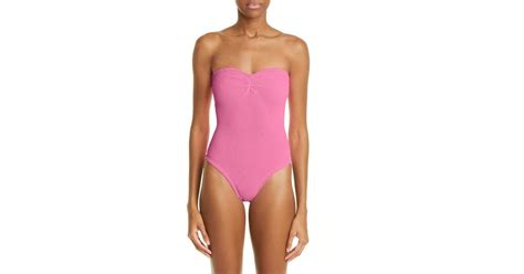 Hunza G Brooke One Piece Strapless Swimsuit In Pink Lyst