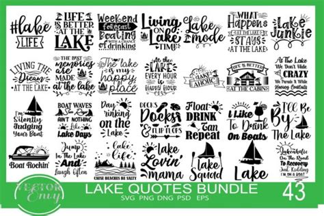 Lake Quotes Bundle Svg Lake Quotes Svg Graphic By Vectorenvy