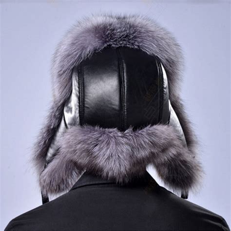 Hot Functional Leather Russian Ushanka Mens Winter Warm Real Raccoon