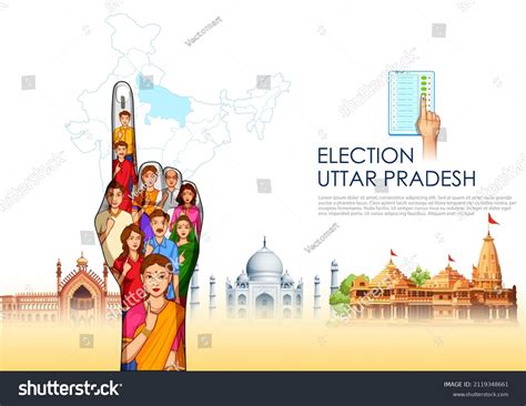 Illustration Different People Showing Voting Finger Stock Vector