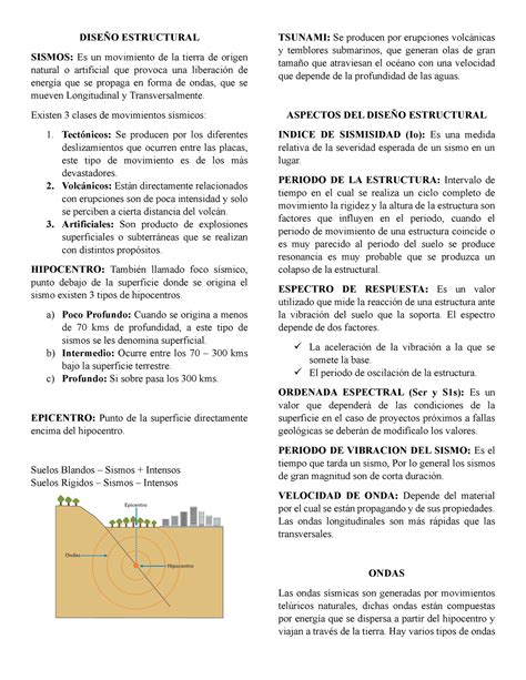 Apuntes Analisis Estructural Dise O Estructural Sismos Es Un