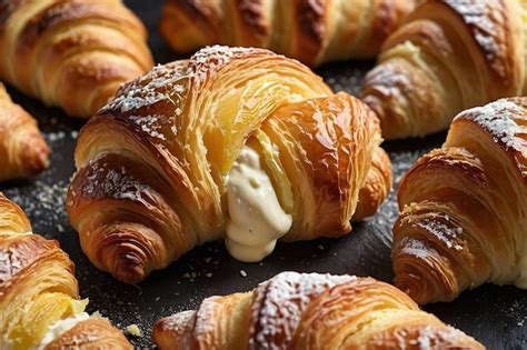 Premium Photo Croissants With Lemon Ricotta Fill