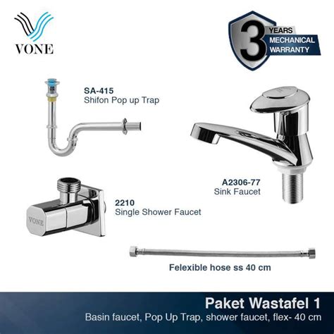 Promo Vone Paket Wastafel Keran Wastafel Bak Cuci Tangan Sifon Stop