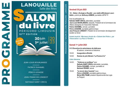 Salon Du Livre Er Juillet Commune De Lanouaille En P Rigord Vert