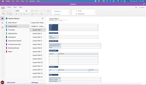 Onenote Time Tracking Template