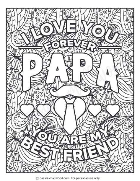 Happy Fathers Day Papa Coloring Page Cassie Smallwood