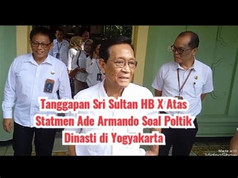 Respon Sri Sultan Hb X Terkait Pernyataan Ade Armando Yg Menyinggung