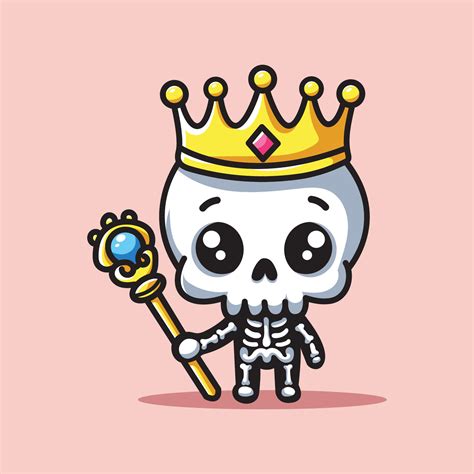 Skull King Cute Vector Design Illustration 37201637 Vector Art At Vecteezy