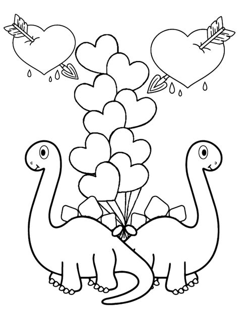 Printable Of Dinosaur Valentines F Rbung Seite Kostenlose Druckbare