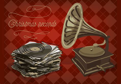 Christmas Vinyl Records Vector Background 100931 Vector Art At Vecteezy