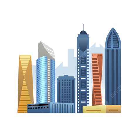 Dubai City Skyline Silhouette Transparent Background Dubai City