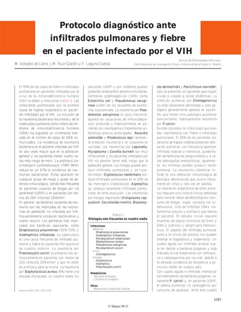 Protocolo Diagn Stico Ante Infiltrados Pulmonares Y Fiebre En El