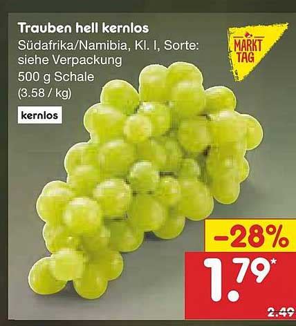 Trauben Hell Kernlos Angebot Bei Netto Marken Discount Prospekte De