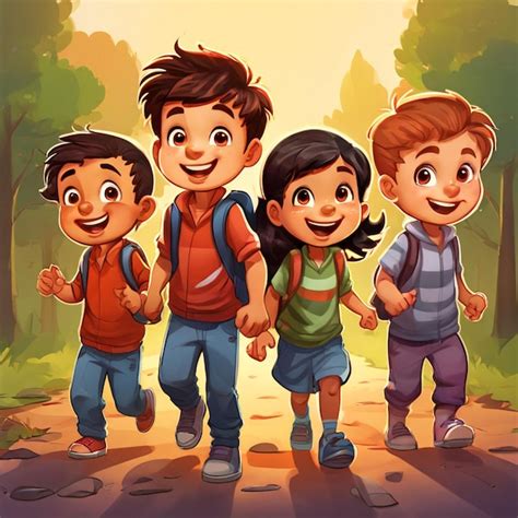 A Poster Of Children With A Picture Of A Group Of Kids Premium Ai