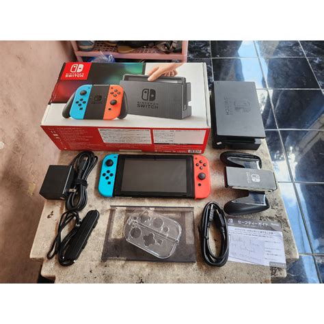 Jual Nintendo Switch V1 Cfw Atmos Neon Red Blue Fullset 64gb 01