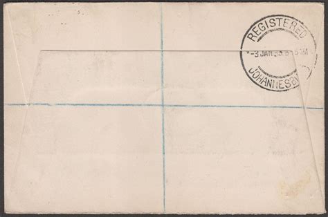 South Africa 1933 KGV 2d X2 4d Regd First Flight Cover Johannesburg To