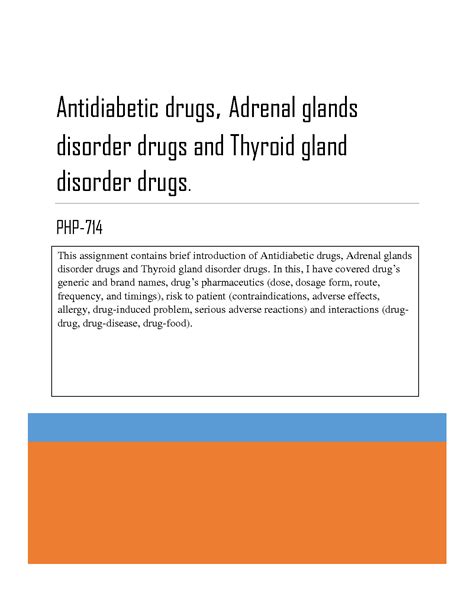 Solution Assignment Antidiabetic Thyroid Gland Drugs Adrenal Gland