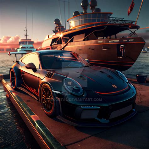 Ekortal Black Porsche 911 Gt3 Rs Near A Yatch With By Ekortal On Deviantart