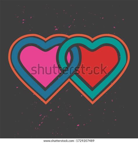 Two Hearts Locked Vector Isolated On Stock Vector Royalty Free