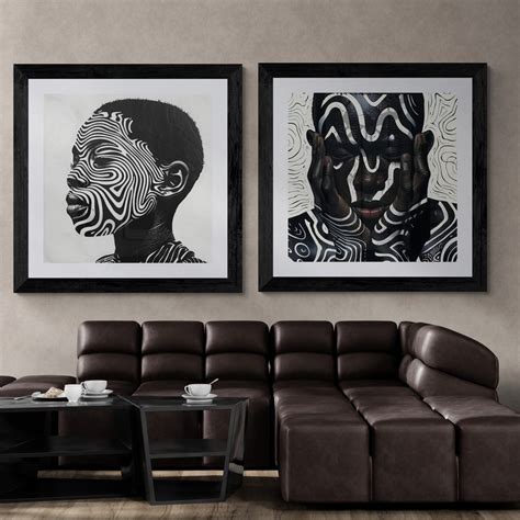 Monochrome Vibrance Zebra Dreams Wall Art Ai Generated African American