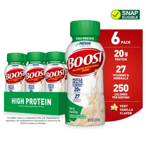 Boost High Protein Ready to Drink Nutritional Drink Very Vanilla, 6 pk ...