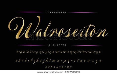 Signature Font Alphabet Vector Illustration Isolated Stock Vector ...