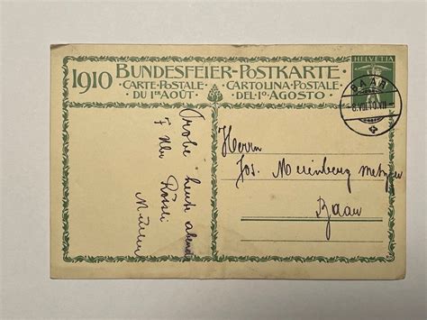 1910 Bundesfeier Postkarte Kaufen Auf Ricardo