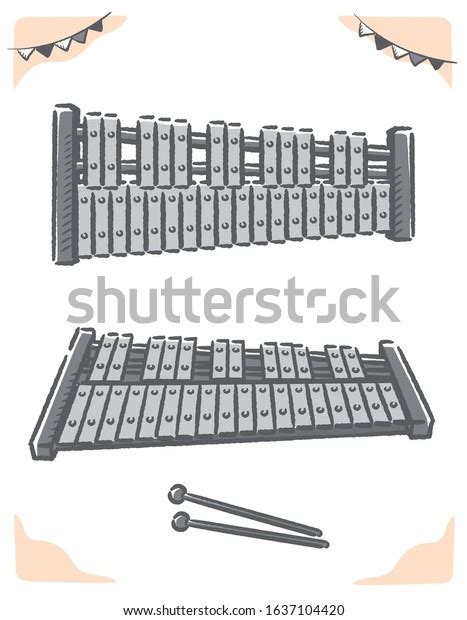 Glockenspiel Isolated On White Vector Illustration Stock Vector Royalty Free 1637104420