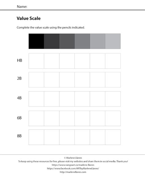 Value Scale Worksheet Art Teaching Resources Art Worksheets Art Lessons