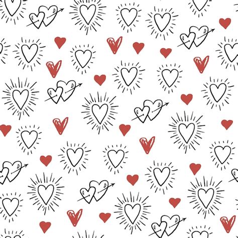 Premium Vector Valentines Day Hearts Vector Seamless Pattern