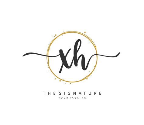 X H Xh Initial Letter Handwriting And Signature Logo A Concept Handwriting Initial Logo With