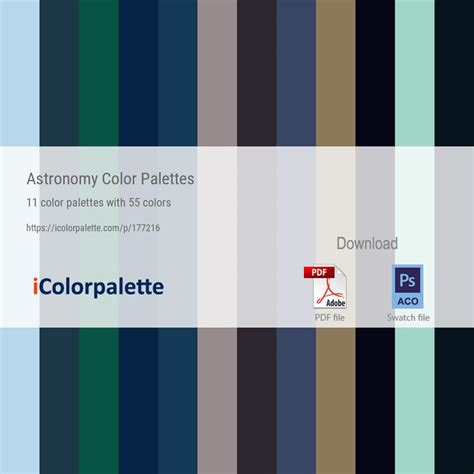 Astronomy Color Palettes 11 Hand Picked Collection Of Color Schemes