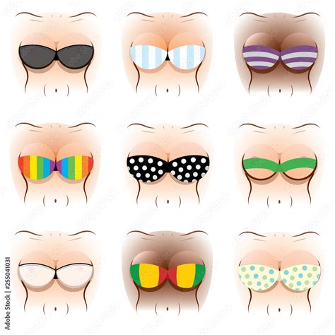 Bouncing Summer Bikini Beach Boobs Bras And Breasts Stock Illustration Adobe Stock