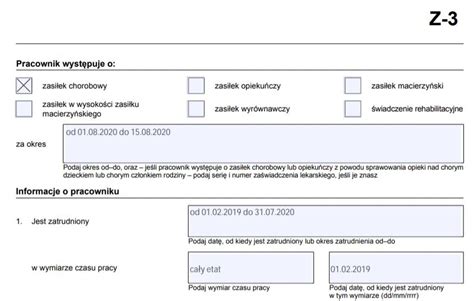 Za Wiadczenie Z Jest Wnioskiem O Zasi Ek Chorobowy Za Okres Po