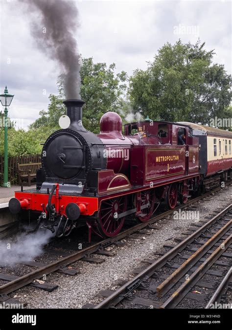 Ex Metropolitan Railway Class E Steam Locomotive At North Weald Station