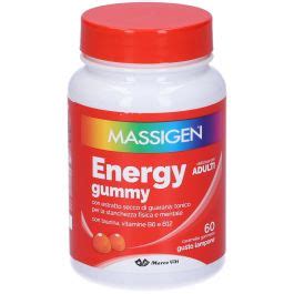 Massigen Energy Gummy Integratore Ad Azione Tonica 60 Caramelle Gommose