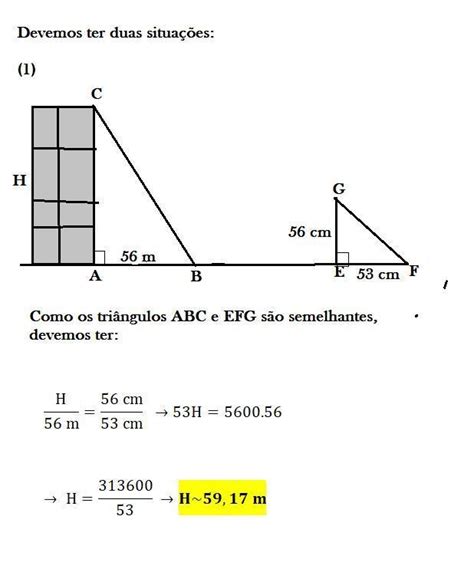 A Sombra De Um Pr Dio Em Determinada Hora Do Dia Igual A M